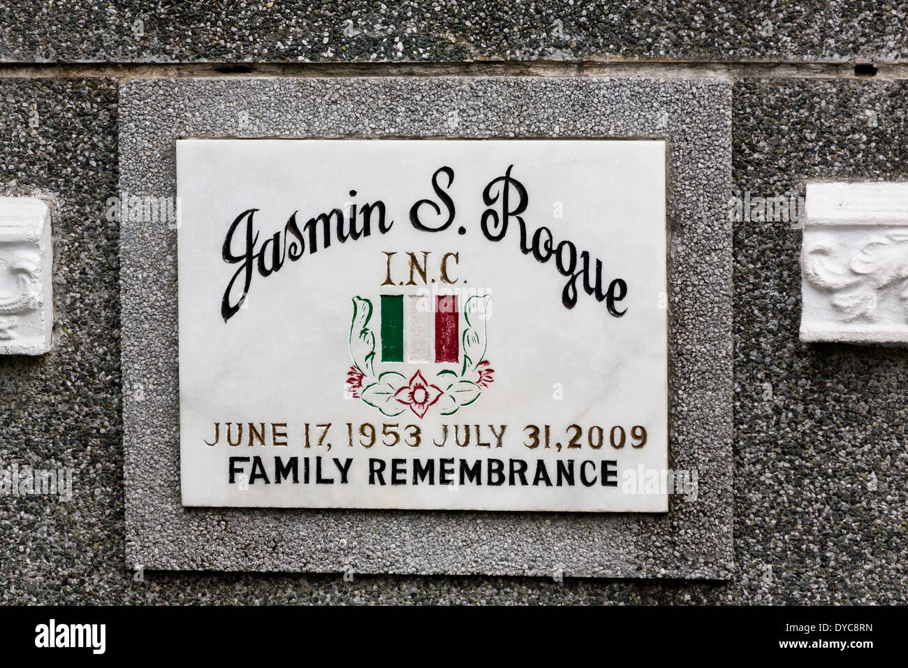 Name Plate on a typical Graves on the North Cemetery in Manila