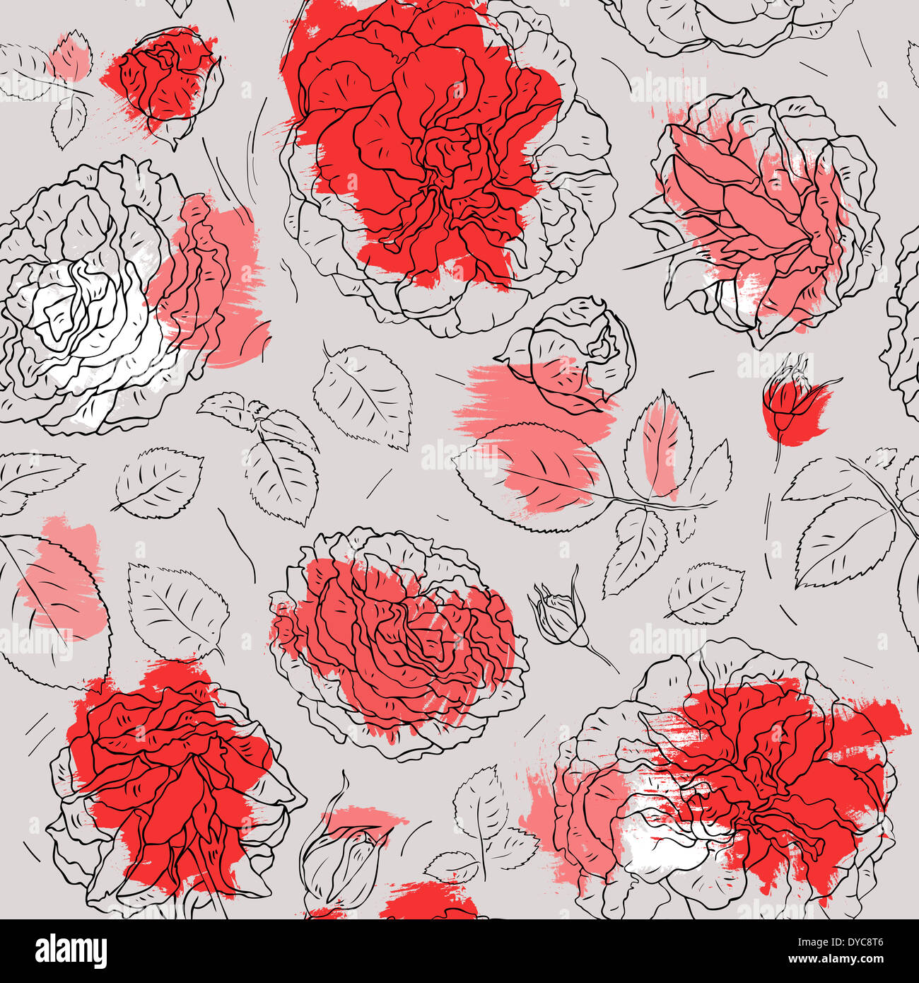 Flowers background. Seamless pattern Stock Photo - Alamy