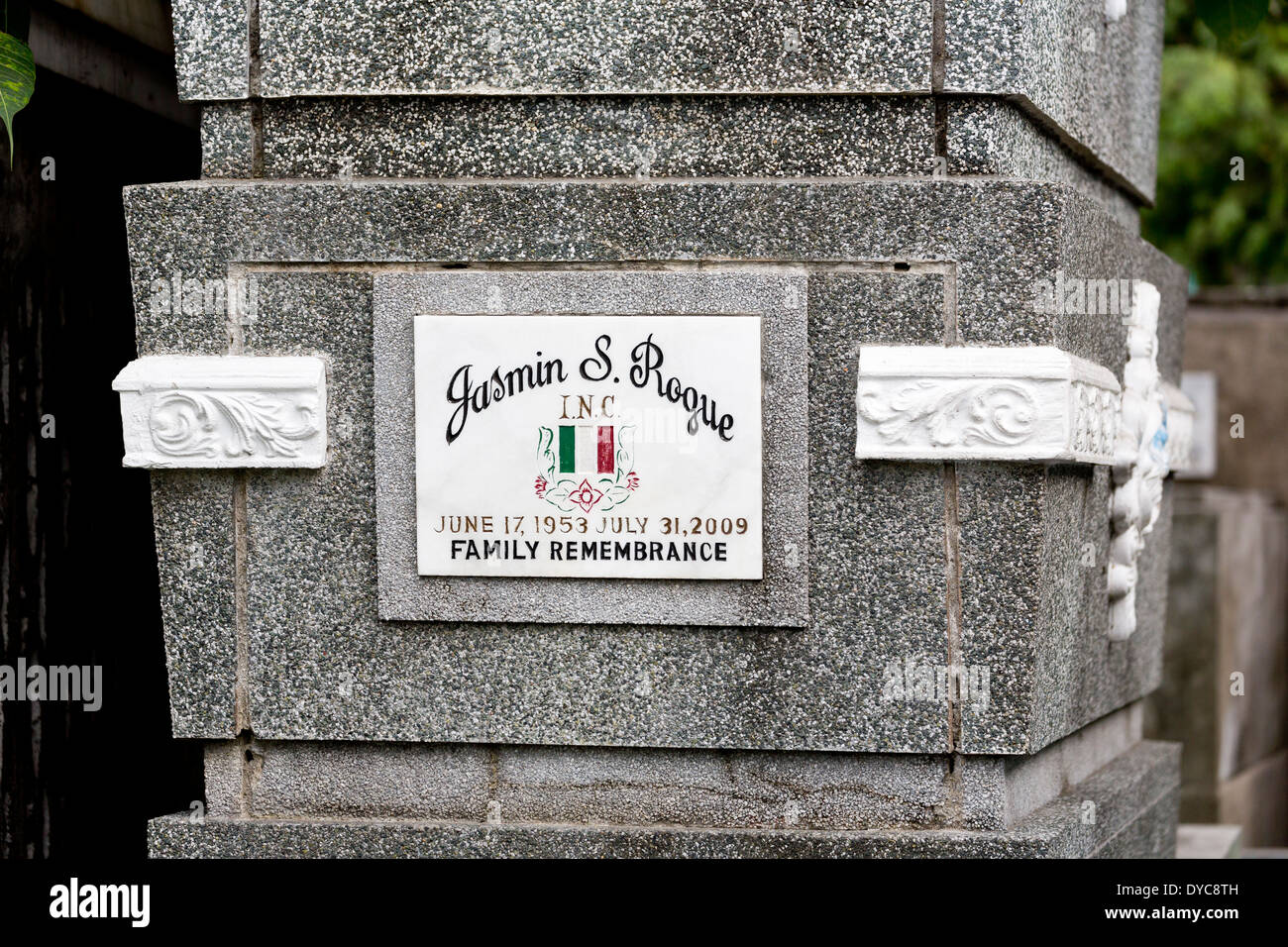 Name Plate on a typical Graves on the North Cemetery in Manila