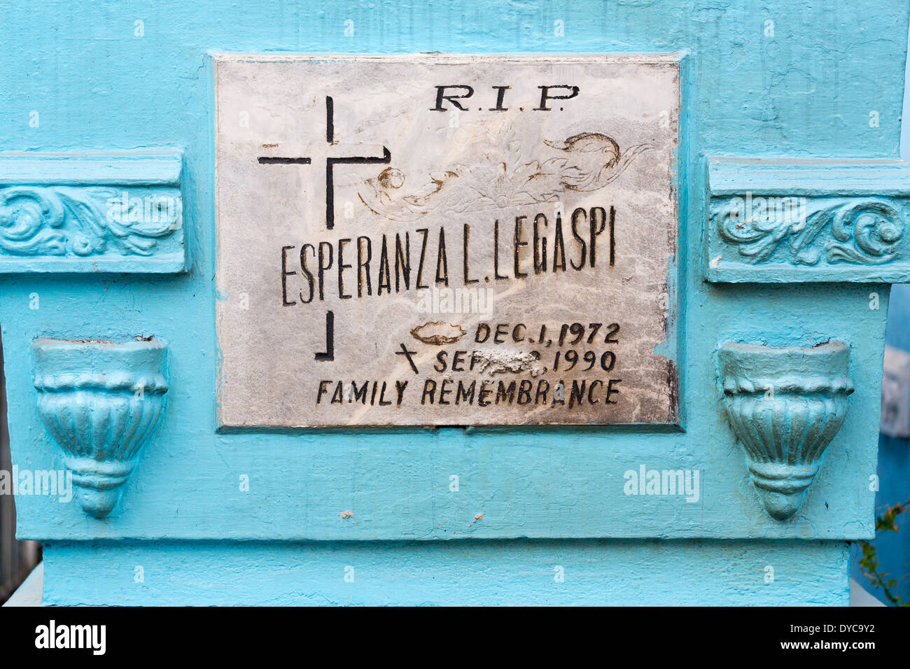 Name Plate on a typical Graves on the North Cemetery in Manila