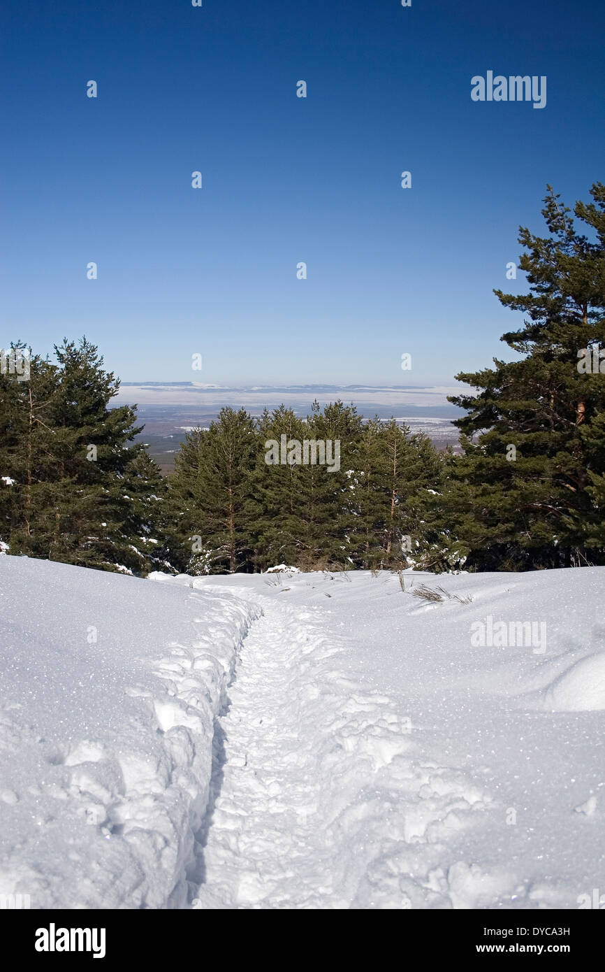 La Pinilla ski area, Ayllon mountain, Segovia, Spain Stock Photo