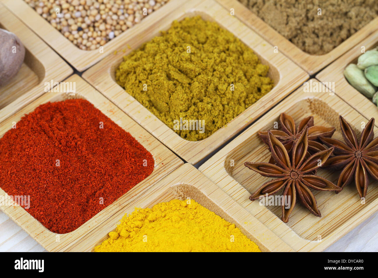 Selection of Indian spices Stock Photo Alamy