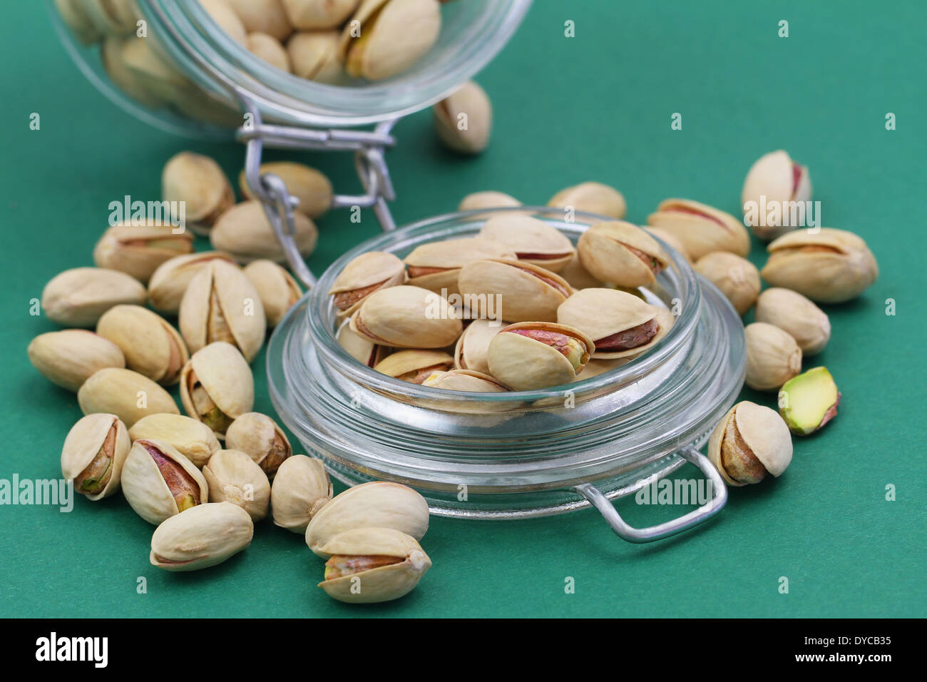 Pistachio nuts scattered Stock Photo