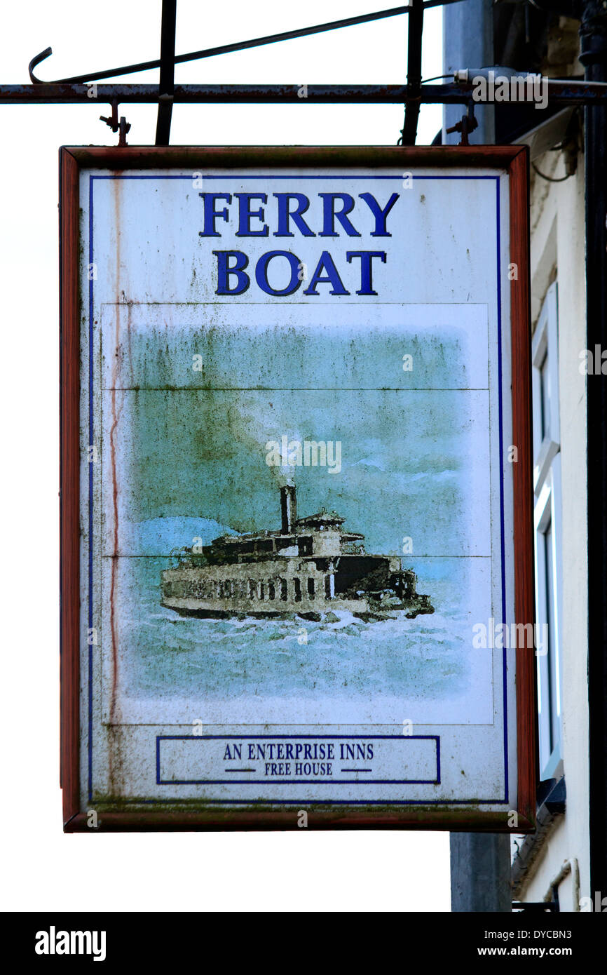Ferry boat pub. Pub signs. Stock Photo