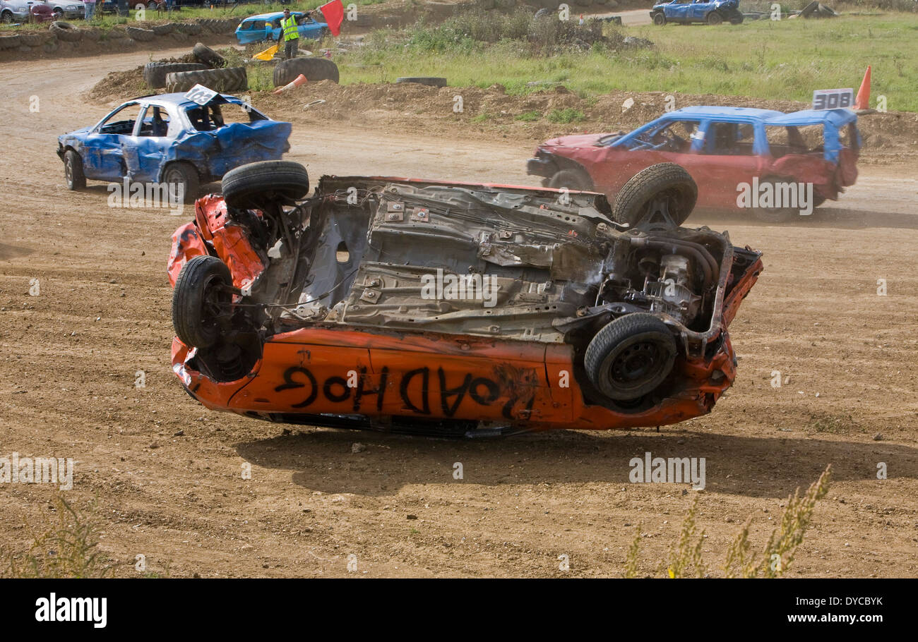 Banger Racing Demolition Derby at Stansted Raceway in Henham near