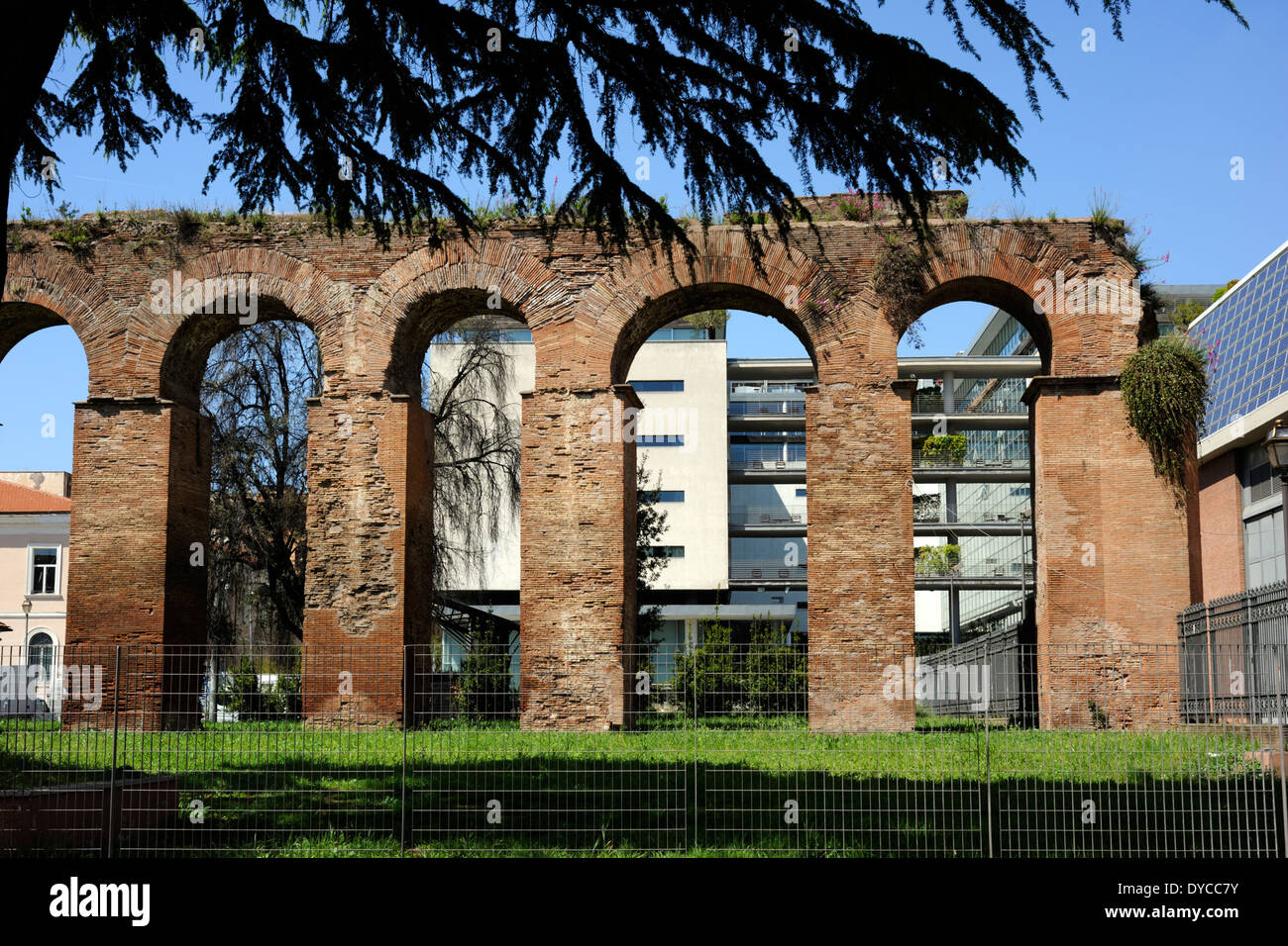Italy, Rome, Via Turati, acquedotto julio, ancient roman aqueduct Stock Photo