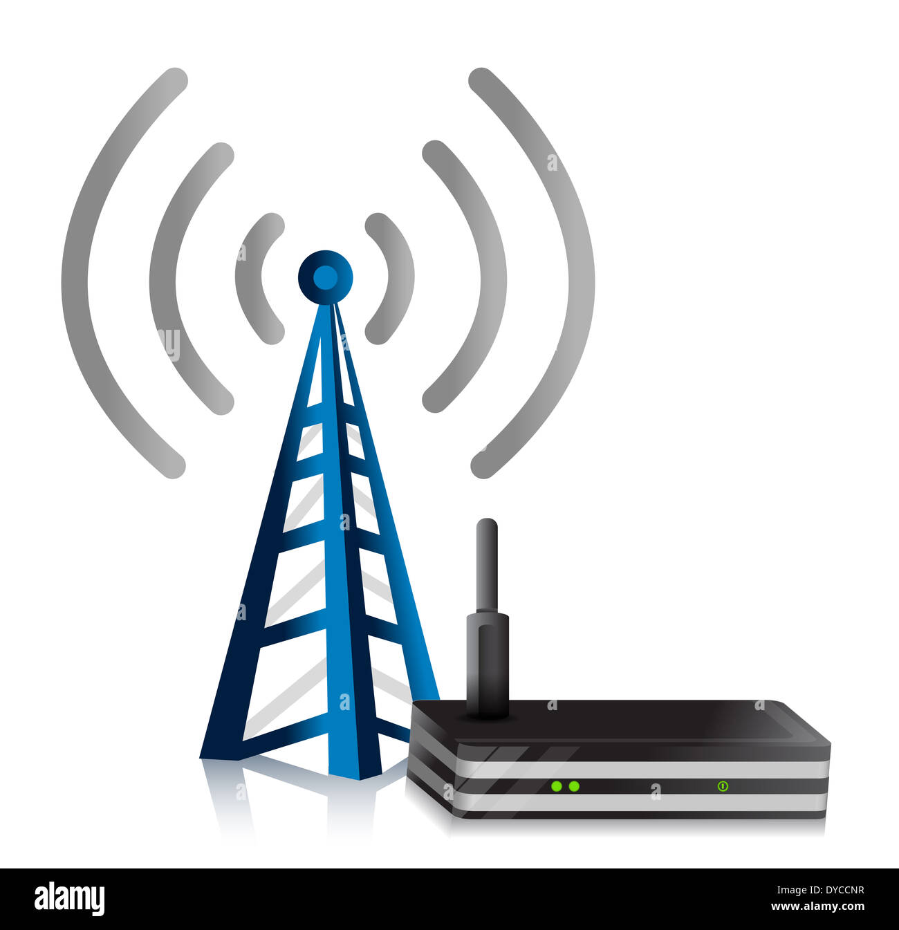 Wireless Router tower illustration design over a white background Stock ...