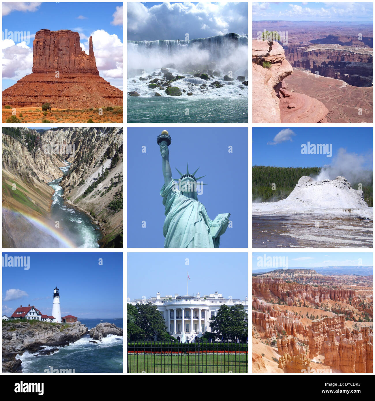Collage of landmarks of USA Stock Photo