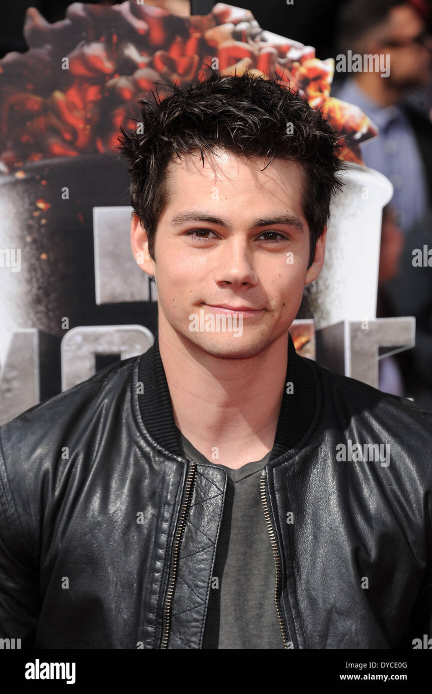 Los Angeles, USA. 13th Apr, 2014. Actor Dylan O'Brien arrives at the