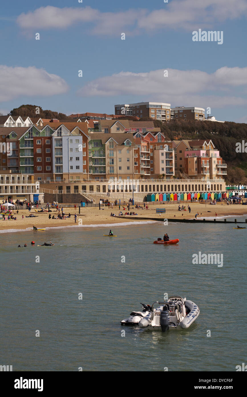 Boscombe beach and The Overstrand in April Stock Photo