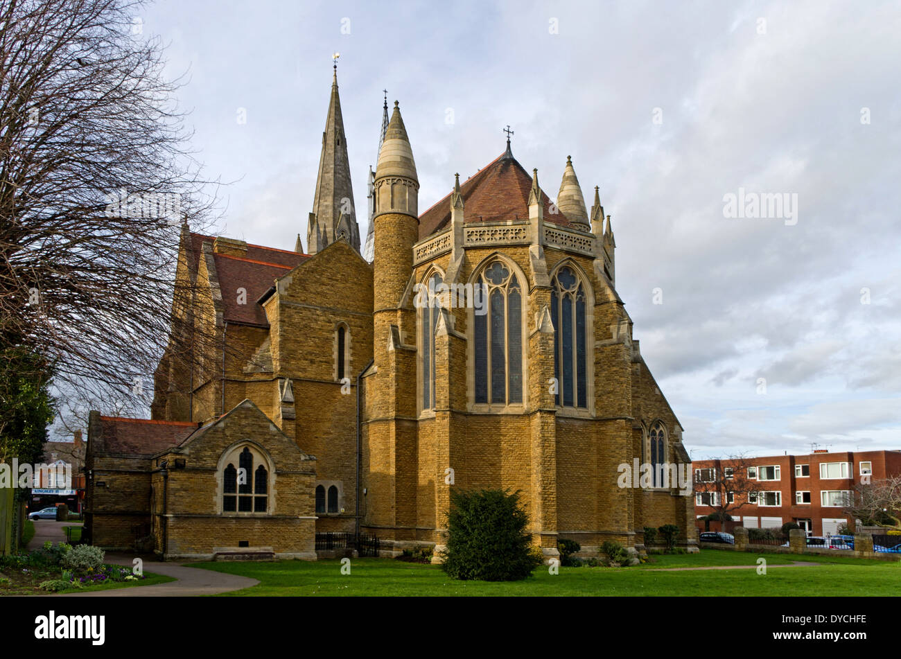 St Matthew's Church,  Northampton UK; built in 1893 as a memorial to Pickering Phipps, head of Phipps Brewery. Stock Photo