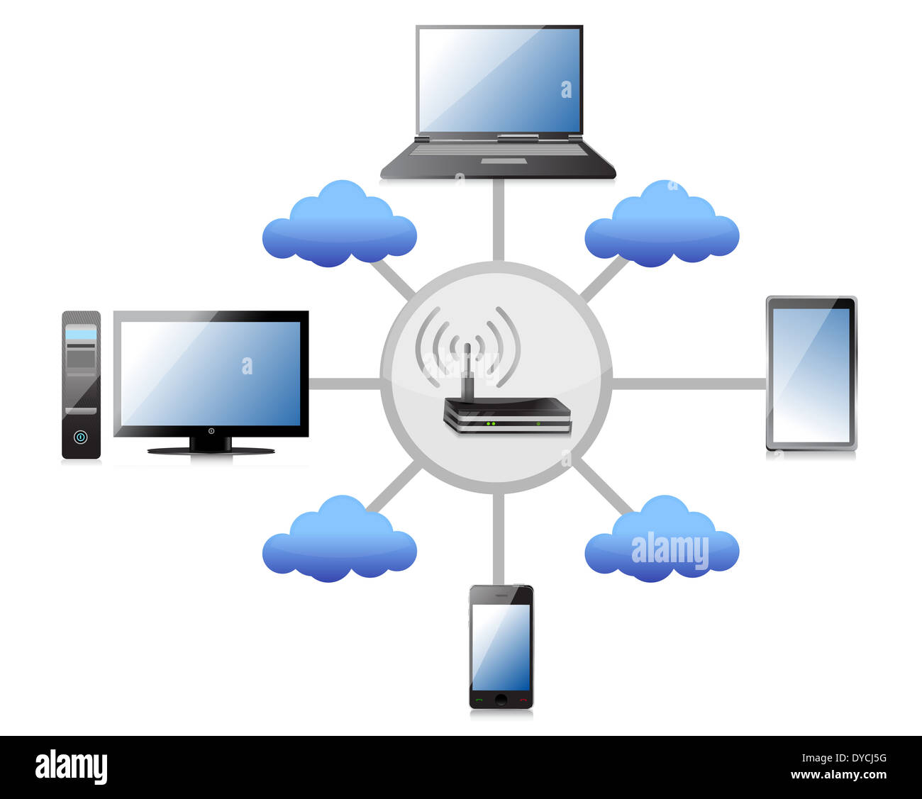 wifi network concept illustration design over a white background Stock Photo