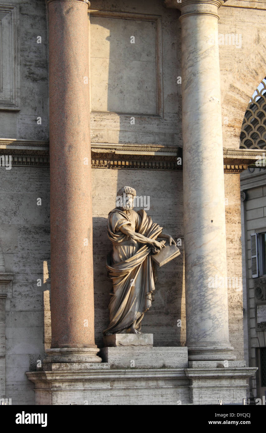 Statue of Saint Peter in Porta del Popolo in Rome, Italy Stock Photo