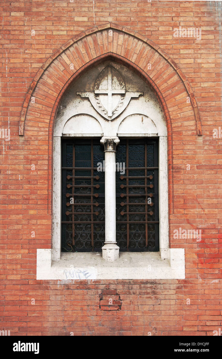 A double lancet window in a medieval castle Stock Photo Alamy
