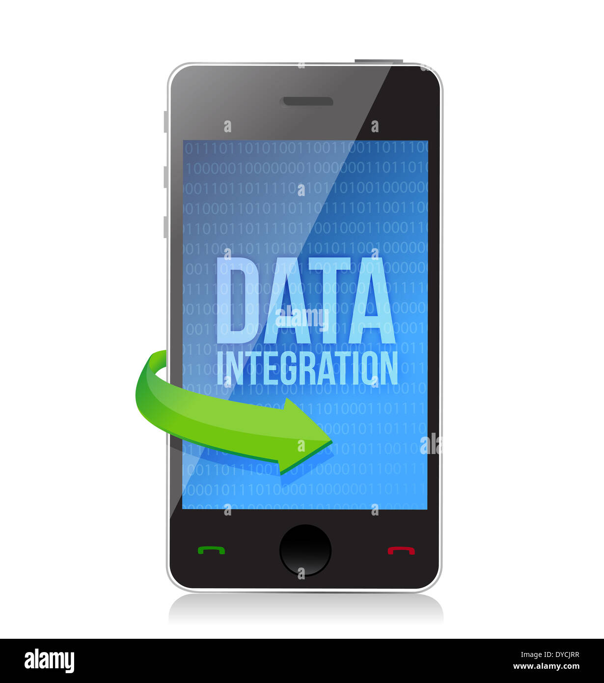 smartphone with word Data Integration on display illustration design over a white background Stock Photo