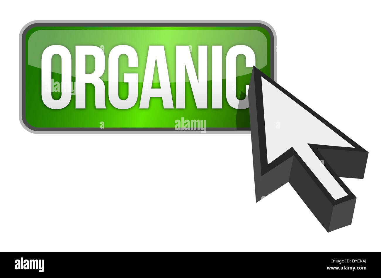 Organic green 3d banner with white text illustration design Stock Photo