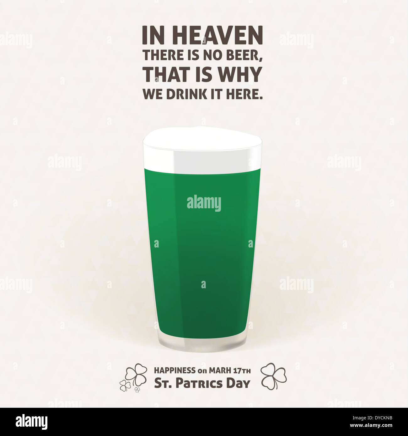 St Patrick S Day Toast Illustration Of A Green Beer For A St. Patrick Day With Ireland Toast  Phrase. Soft Background With Triangles Pattern Stock Photo - Alamy