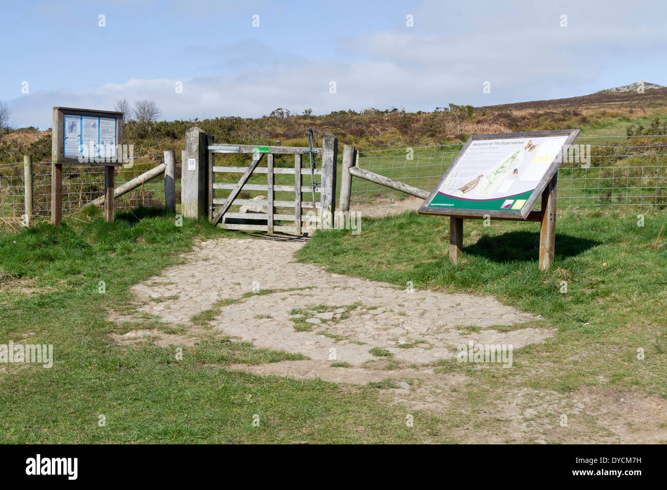 One of the access points off a car park and onto the Stiperstones in Shropshire Stock Photo