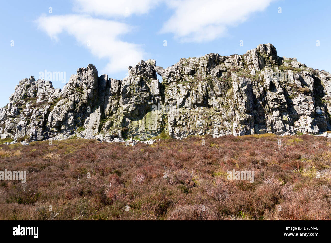 The Stiperstones in Shropshire, which forms a rocky spine along a ridge and is very popular with walkers Stock Photo