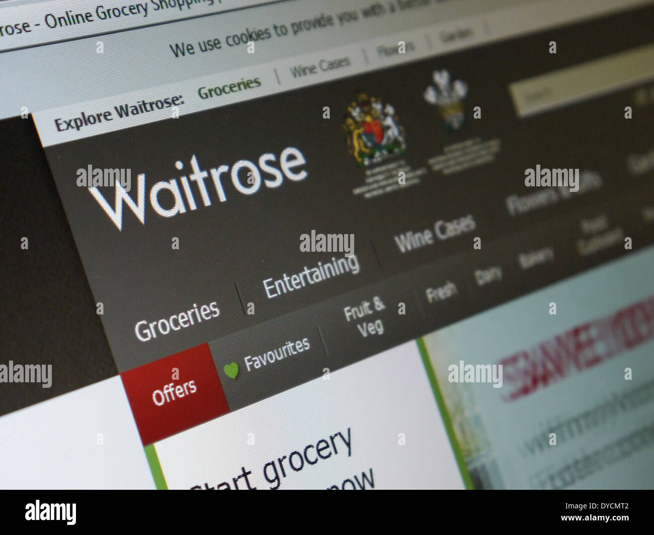 waitrose online grocery shopping website Stock Photo Alamy