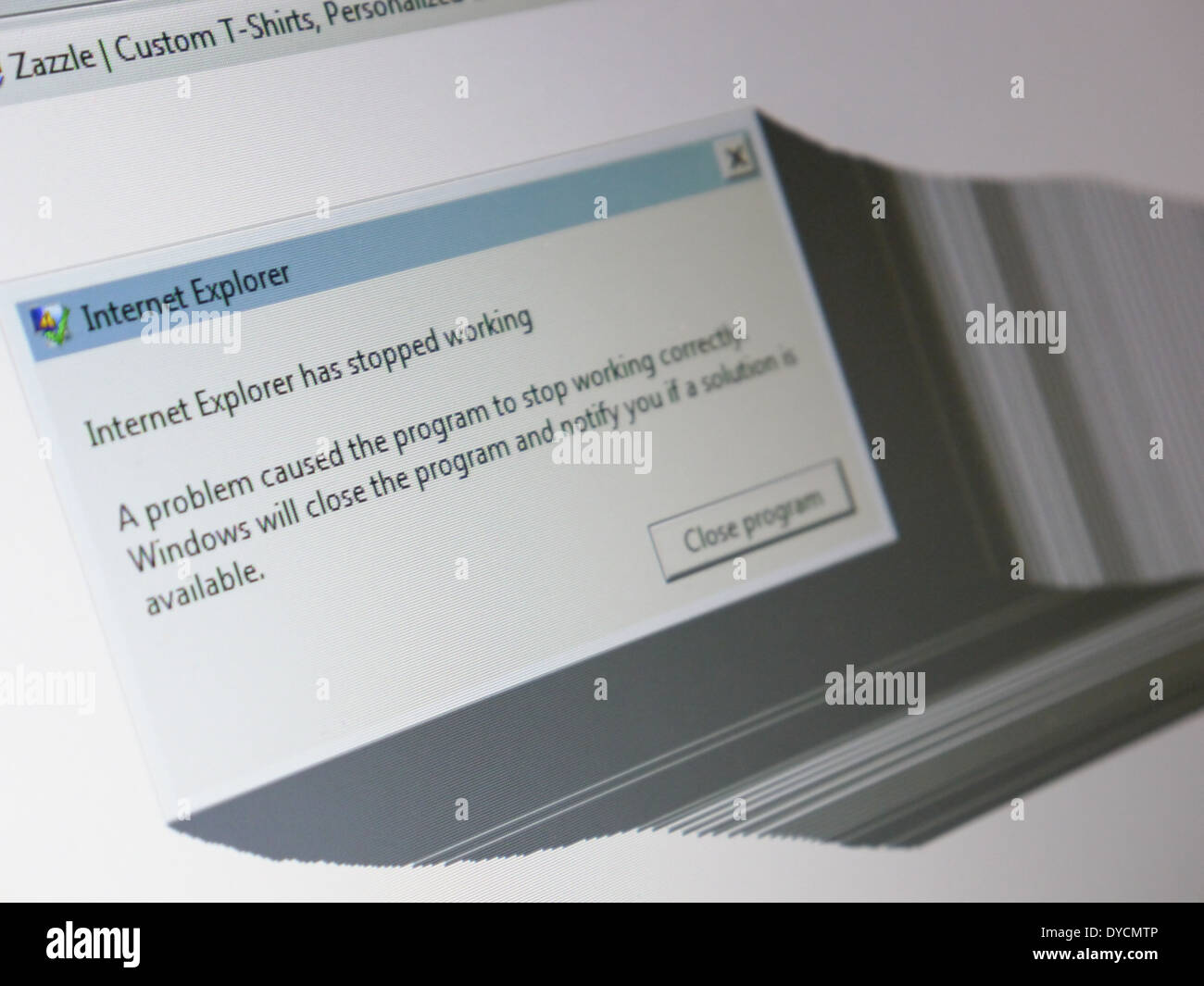 windows computer browser stop working crash screen Stock Photo Alamy