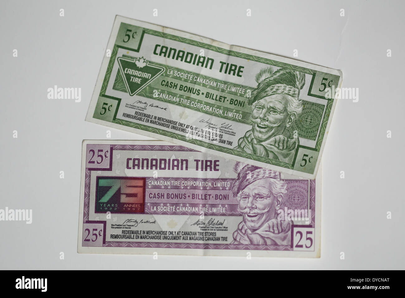 Canadian Tire retailer money Stock Photo