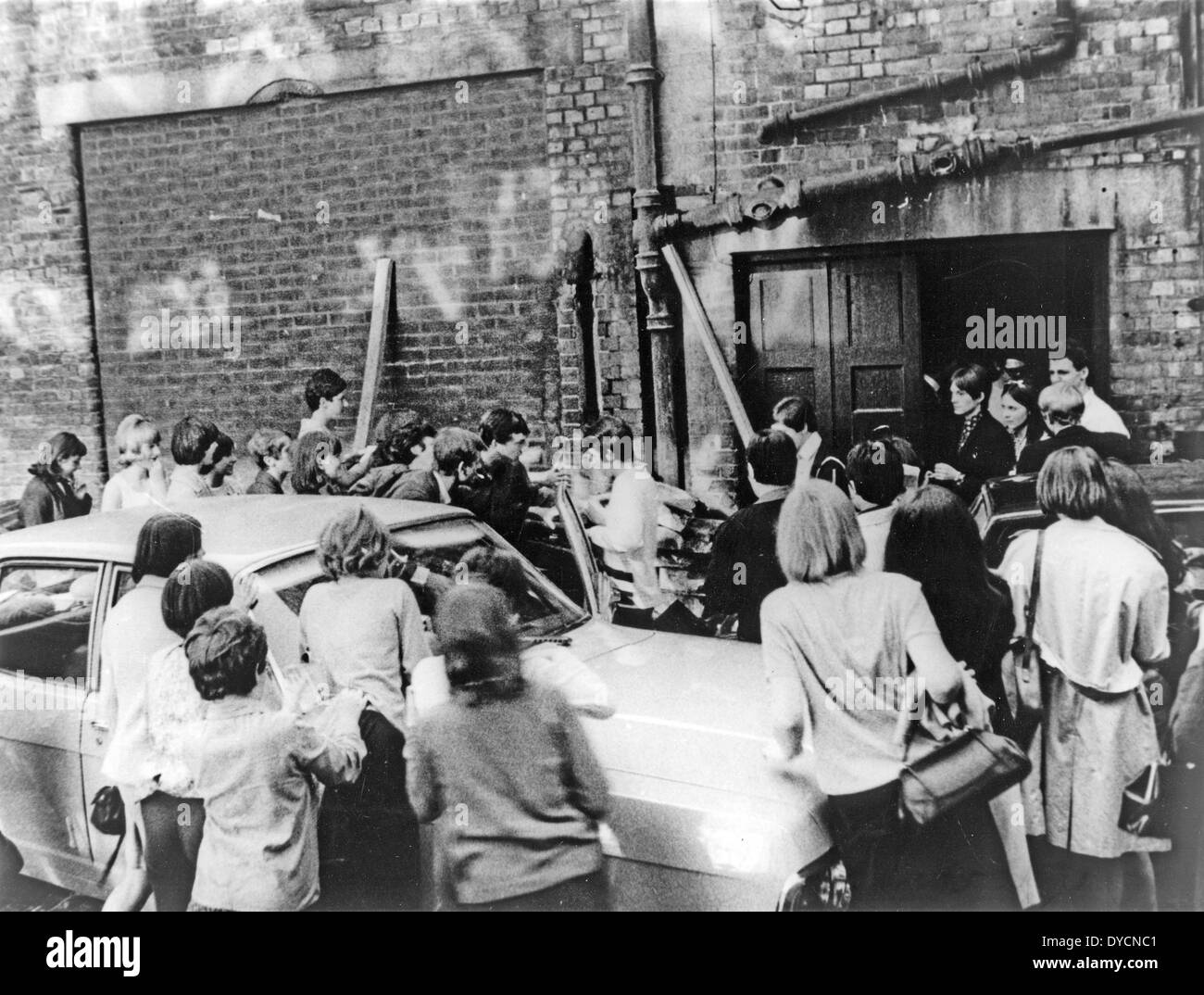 THE SMALL FACES Fans watch as the group leave the Marquee Club, London