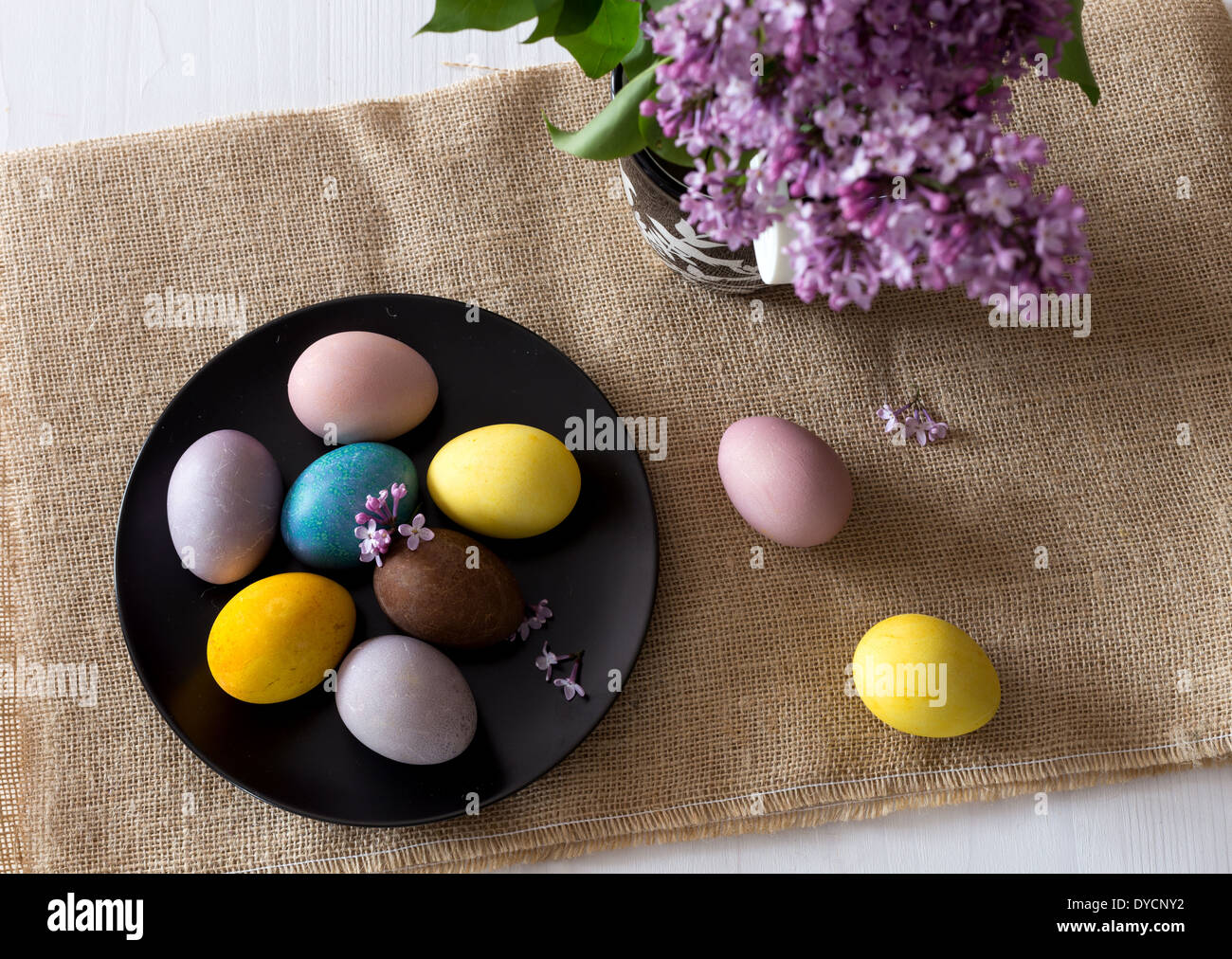 Easter eggs dying naturally Stock Photo Alamy