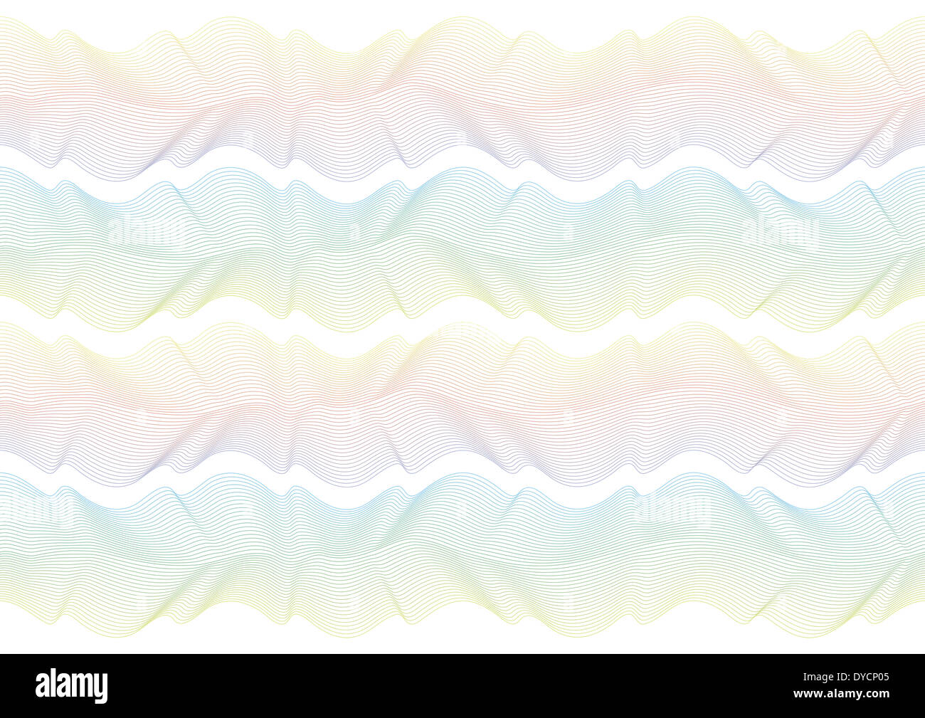 Colored wavy lines on white background for your text. Stock Photo