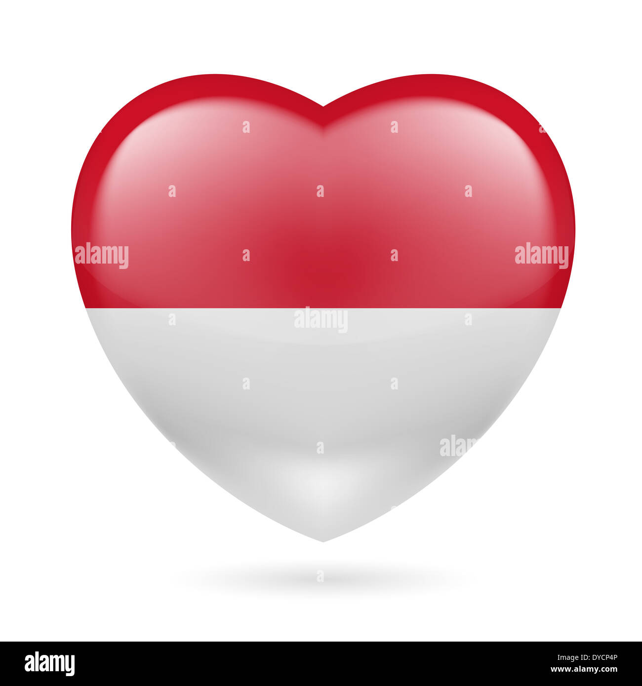 Heart with Indonesian flag colors. I love Indonesia Stock Photo