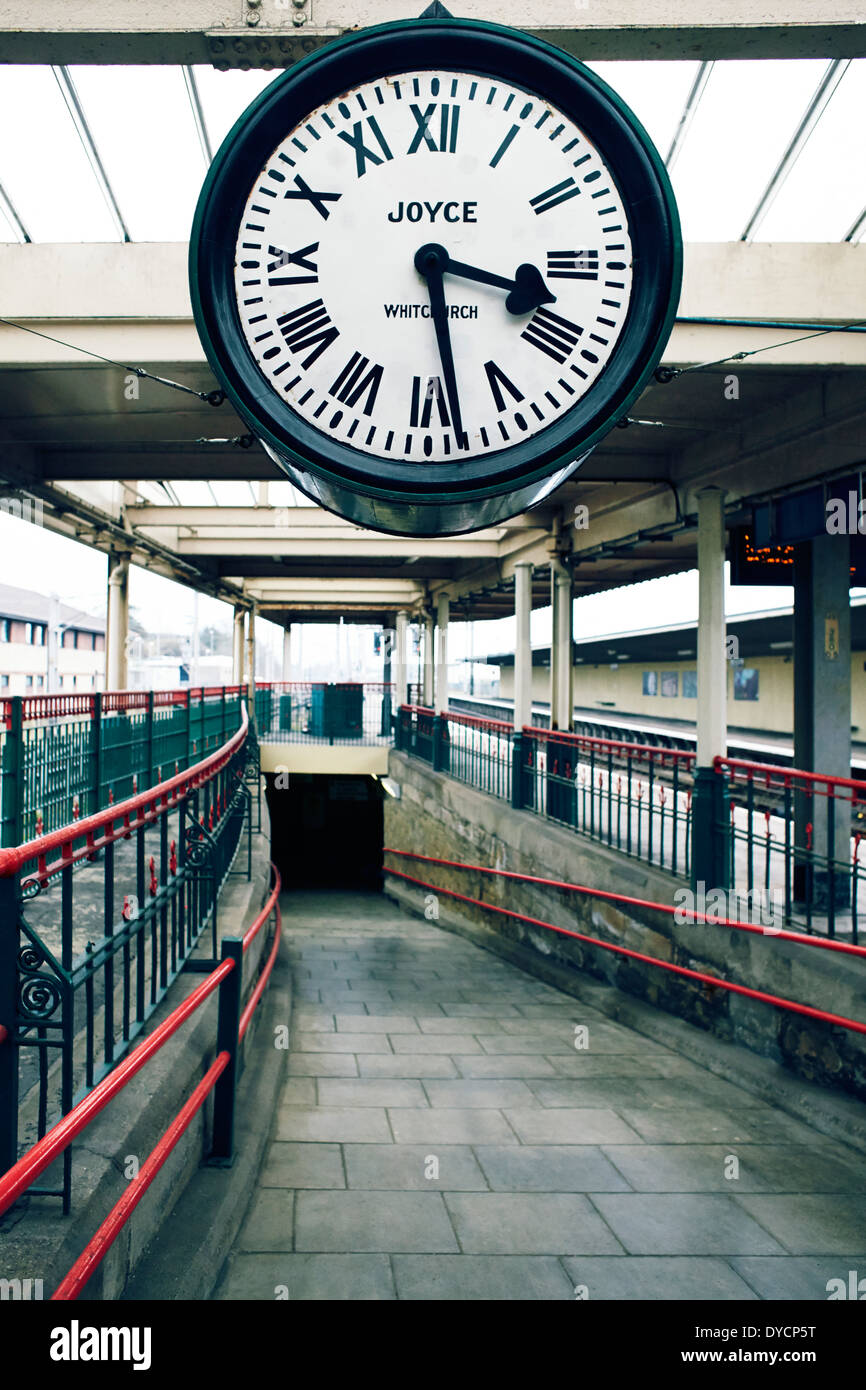 Famous clock at Carnforth Station Stock Photo