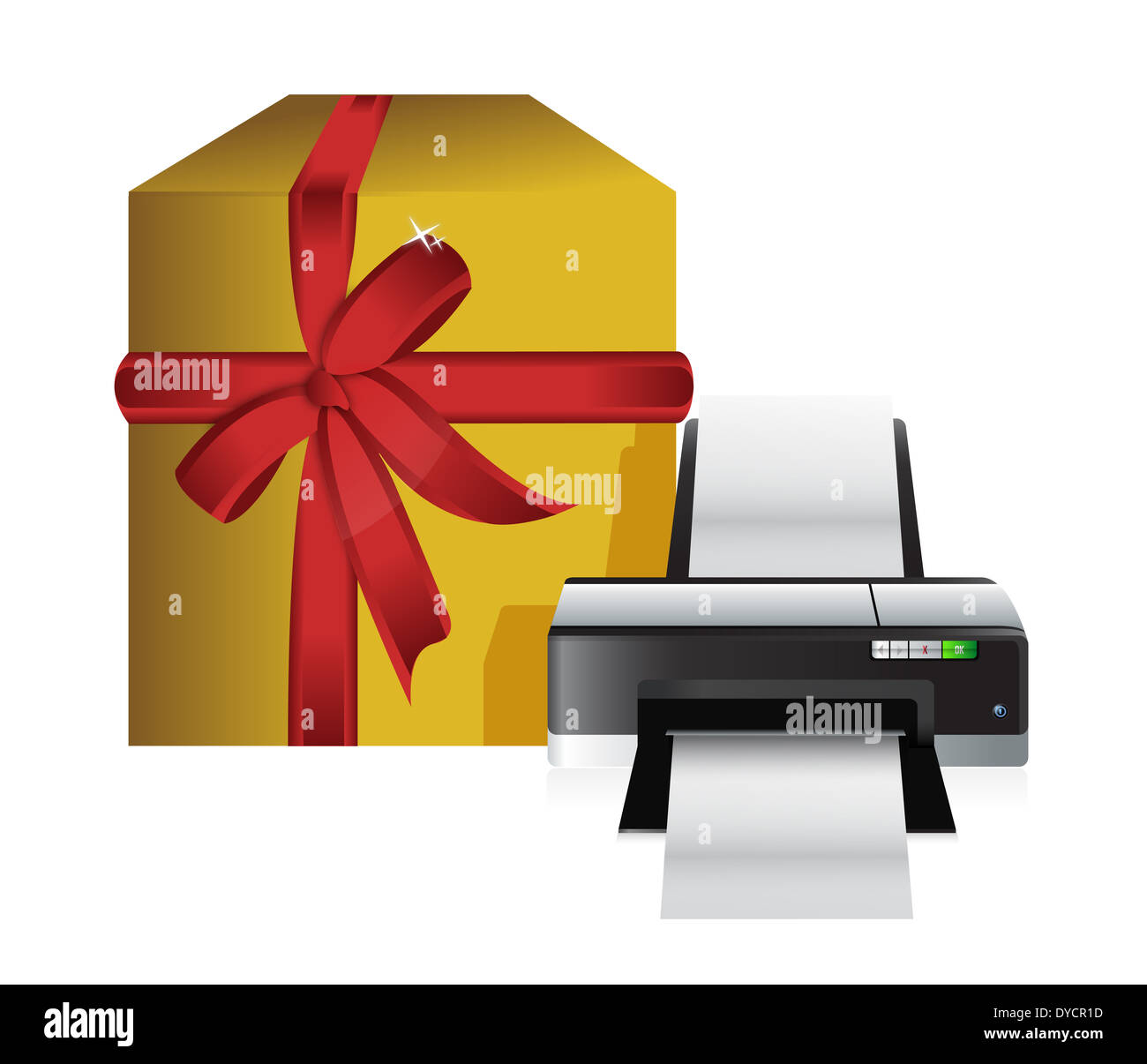 printer gift box illustration design over a white background Stock ...
