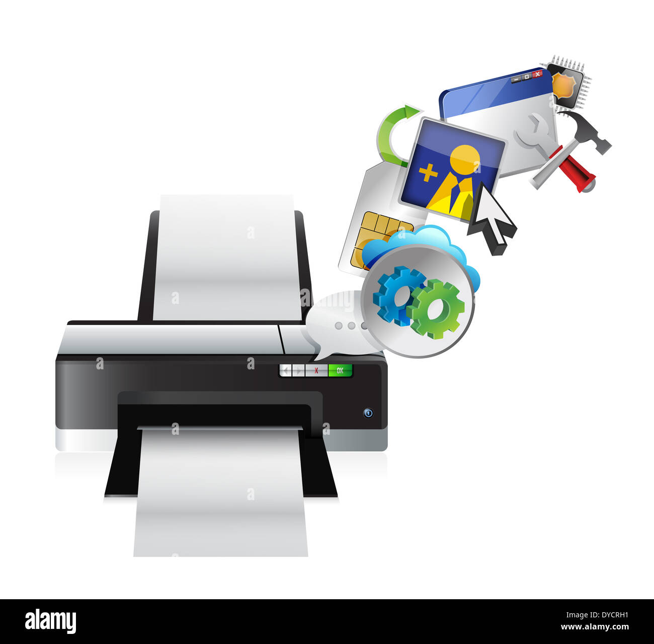 printer settings tools illustration design over a white background ...