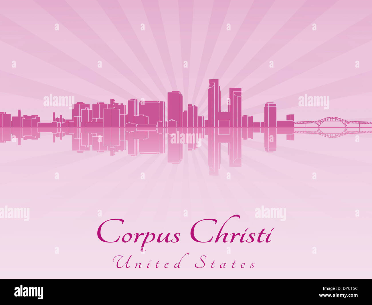 Corpus Christi skyline in purple radiant Stock Photo