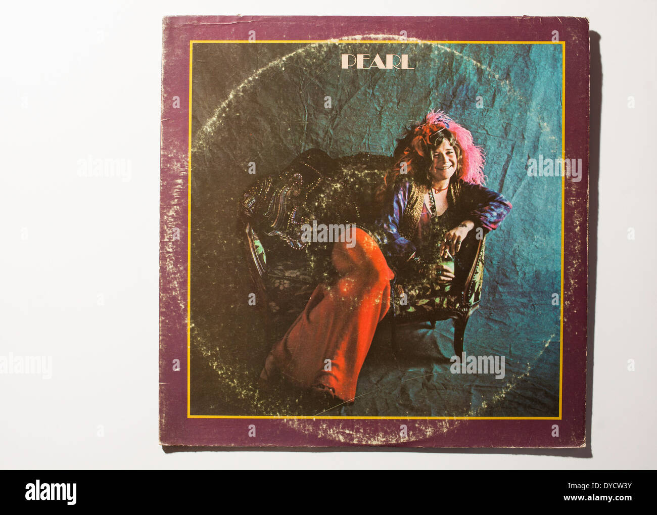 Vinyl record jacket cover art of Janis Joplin's Pearl album from 1971. Stock Photo