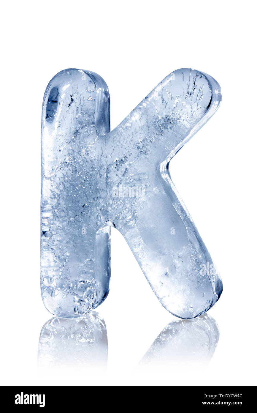 Ice alphabet letter K Stock Photo - Alamy