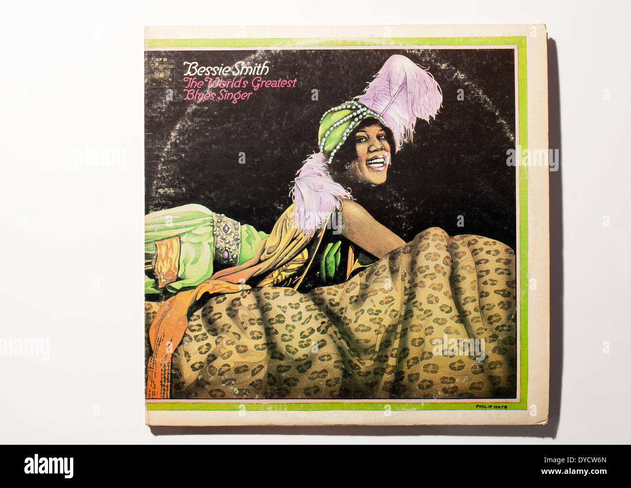 Vintage record album cover of singer music singer Bessie Smith,The World's Best Blues Singer, on Columbia Records, 1970. Stock Photo