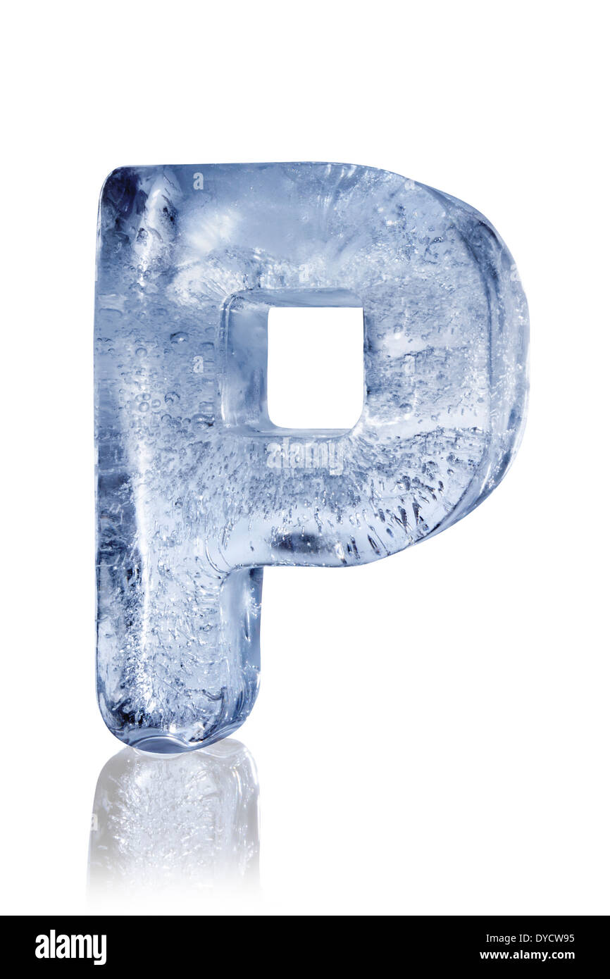 Ice alphabet letter P Stock Photo