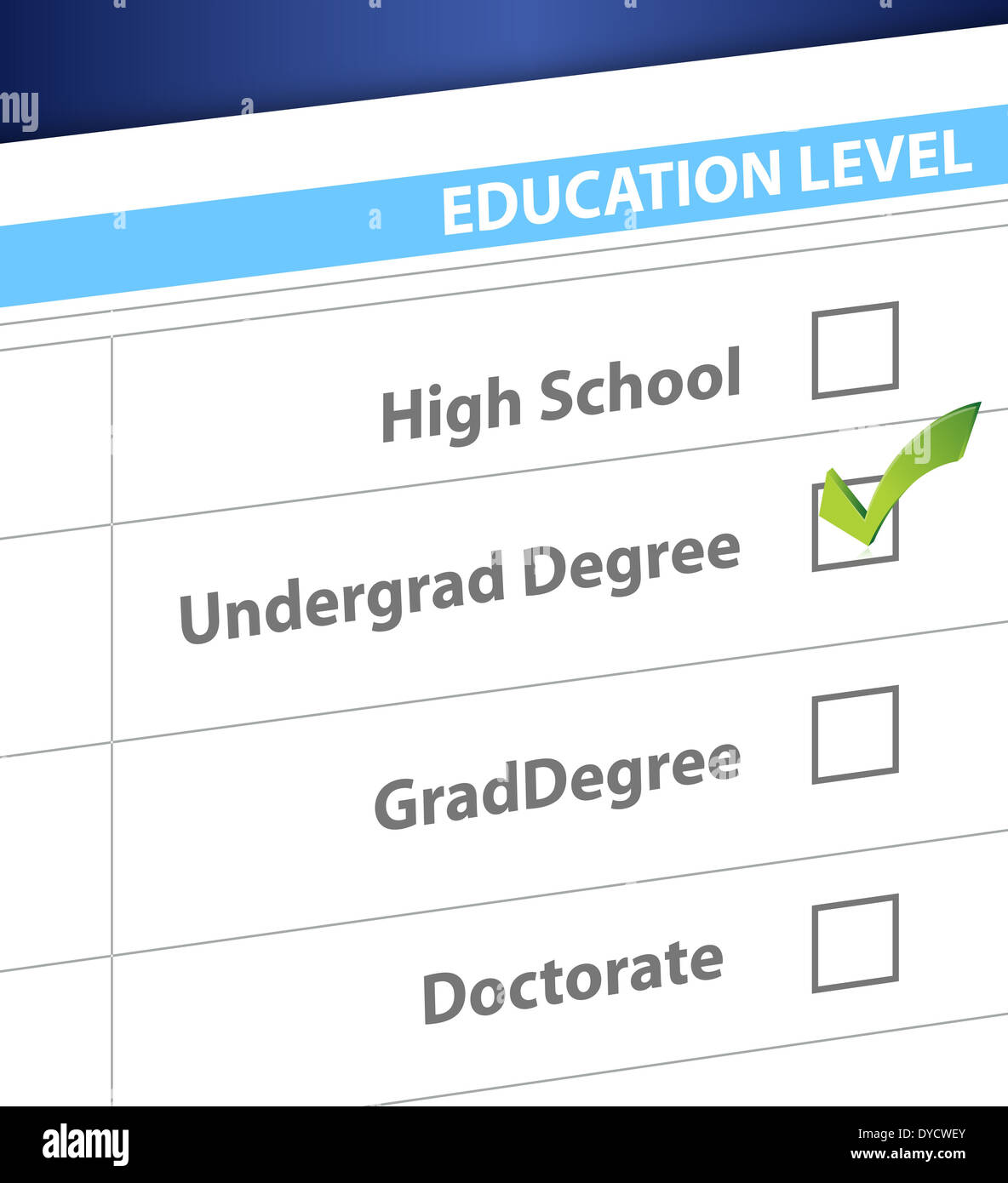 Program Level Image Grad Underg undergrad degree education level survey illustration design Stock Photo ...