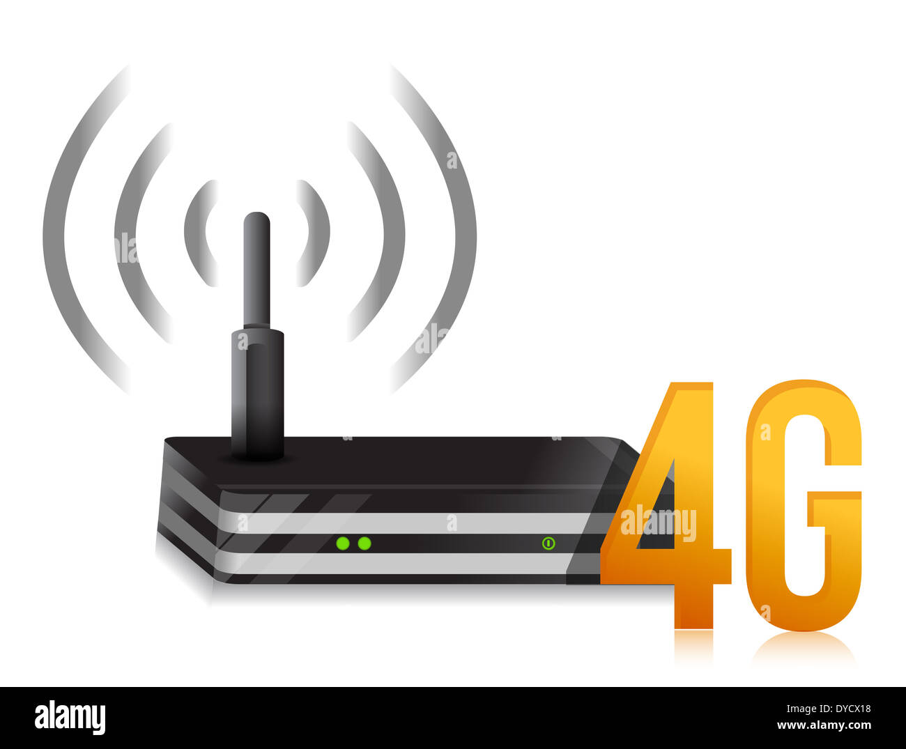4G symbol with internet router illustration design over white Stock Photo -  Alamy