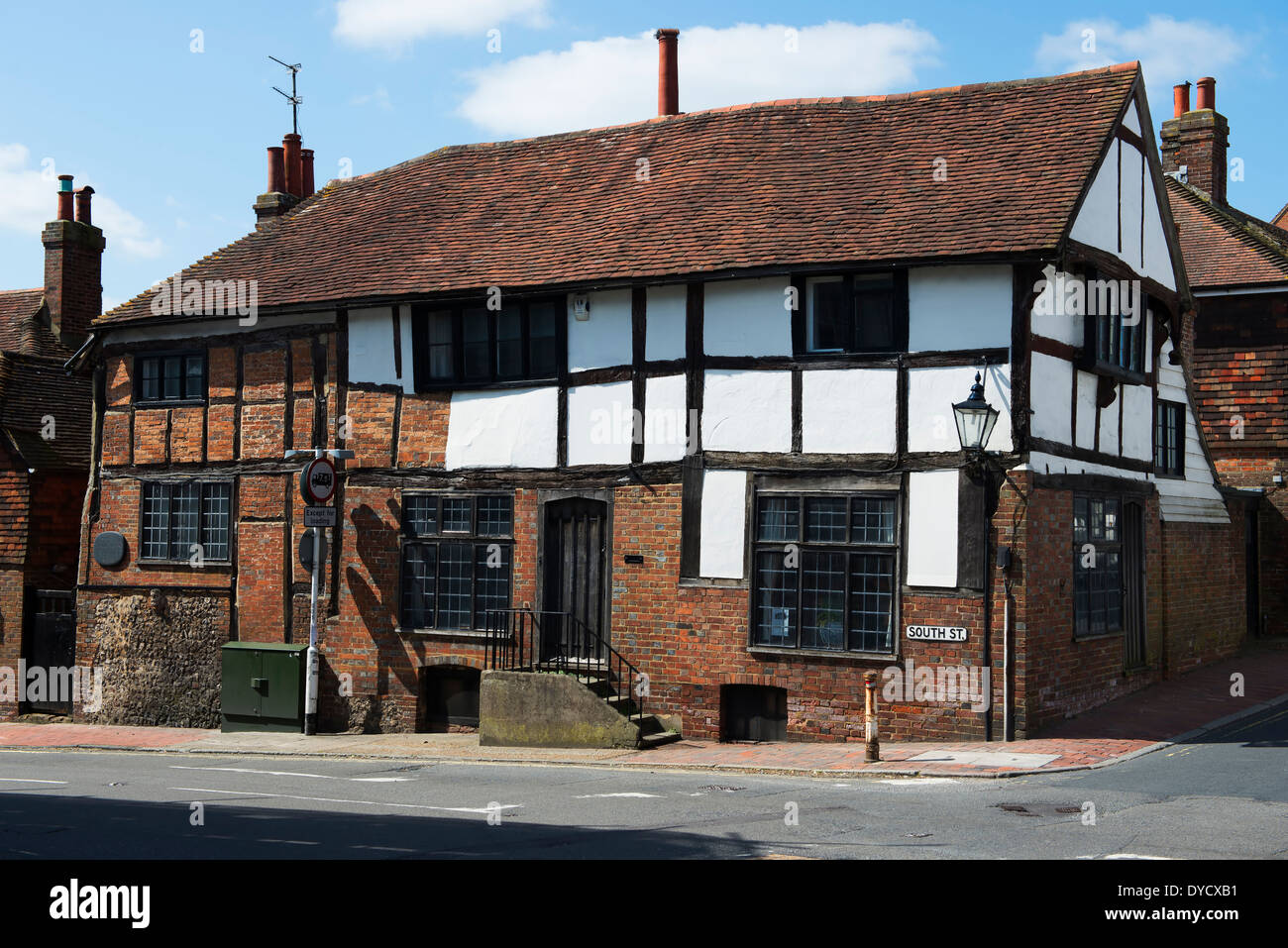 A half timbered building in the centre of Ditchling village, East Sussex, UK Stock Photo