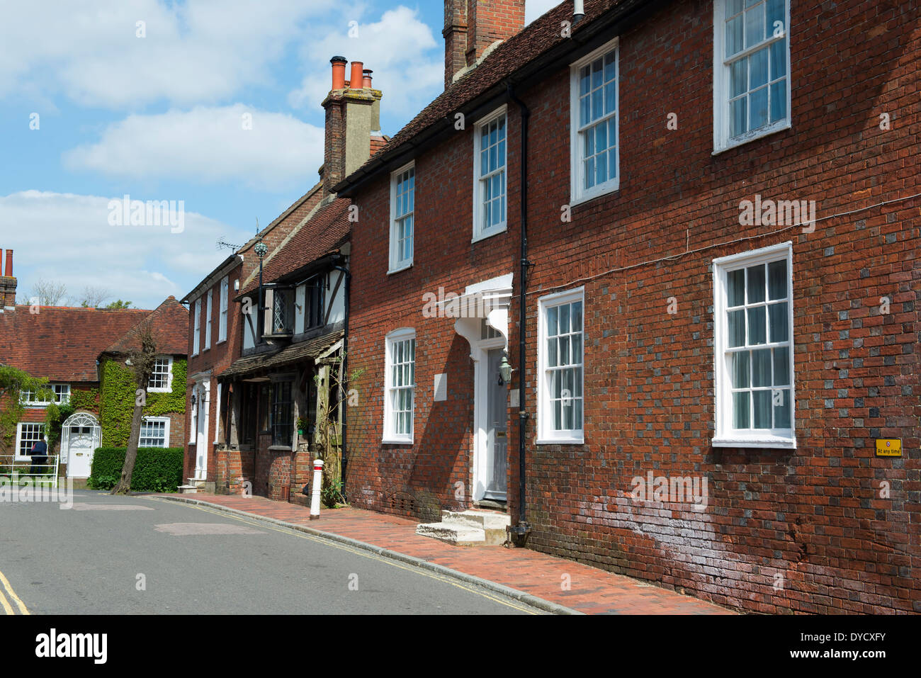 Georgian style properties on the High Street, Ditchling village, East Sussex, UK Stock Photo