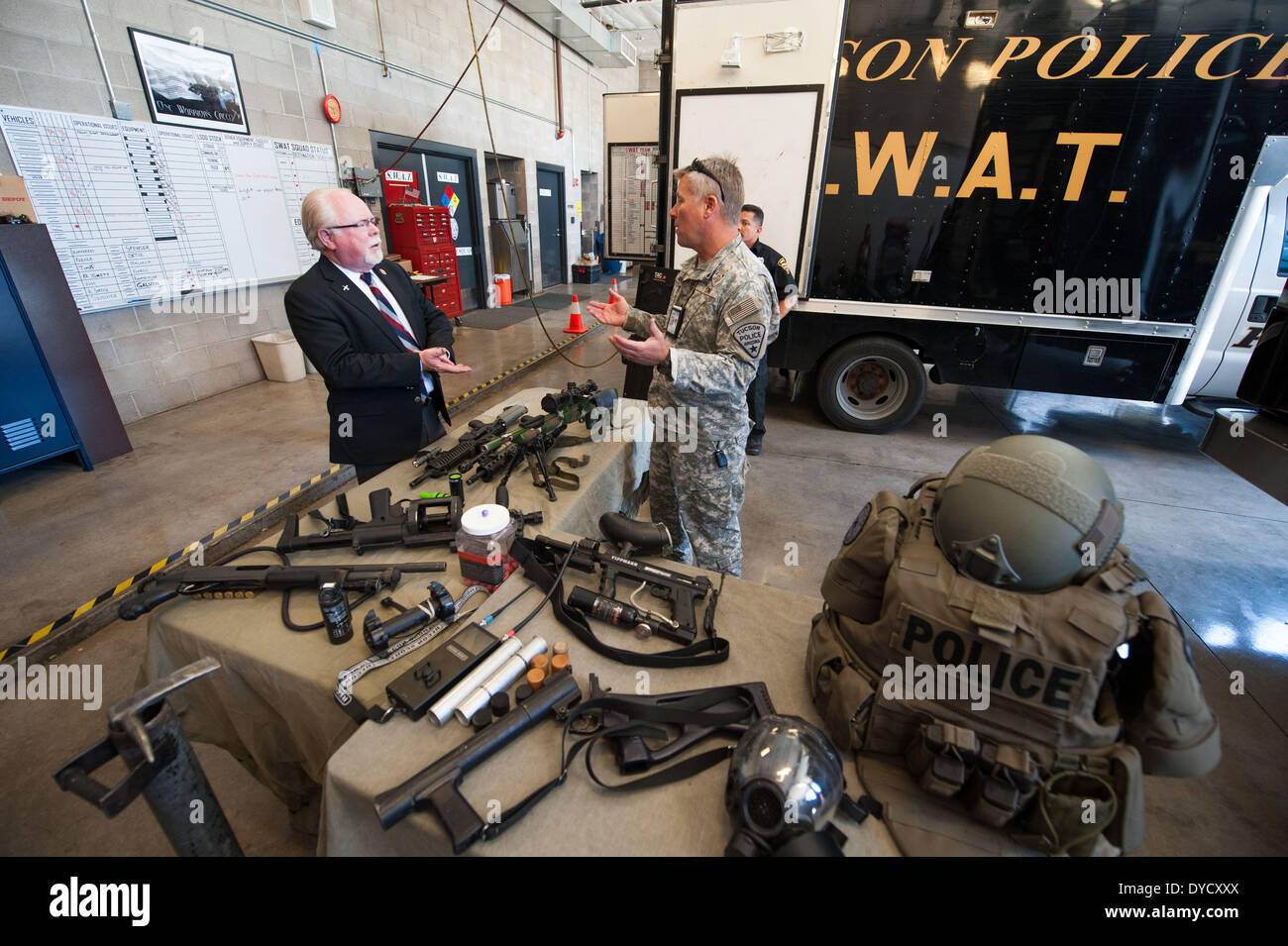 Tucson, Arizona, USA. 14th Apr, 2014. Rep. RON BARBER (D-Ariz.), left ...