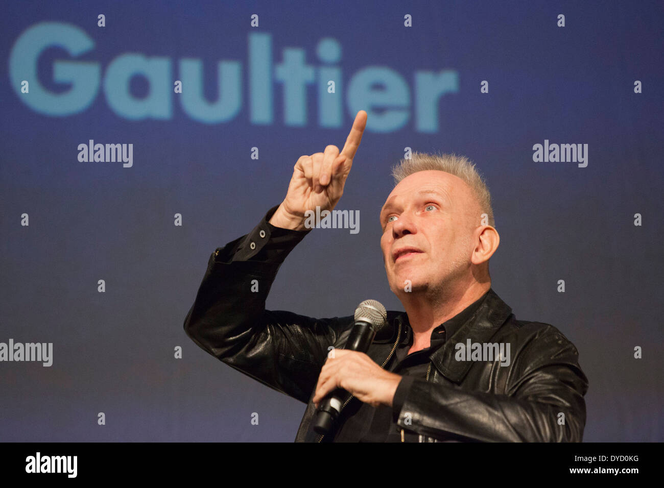 Jean Paul Gaultier opens his exhibition 'The Fashion World of Jean Paul Gaultier - From the Sidewalk to the Catwalk', London Stock Photo