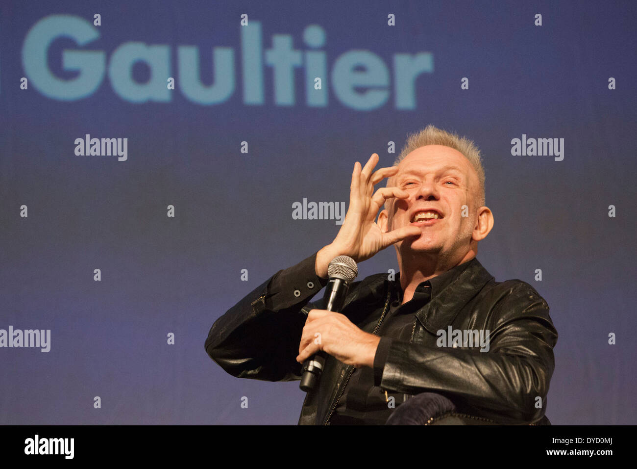 Jean Paul Gaultier opens his exhibition 'The Fashion World of Jean Paul Gaultier - From the Sidewalk to the Catwalk', London Stock Photo