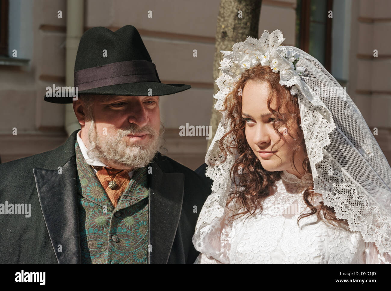 Movie episode Marc Chagall and Bella Rosenfeld's wedding. The bride