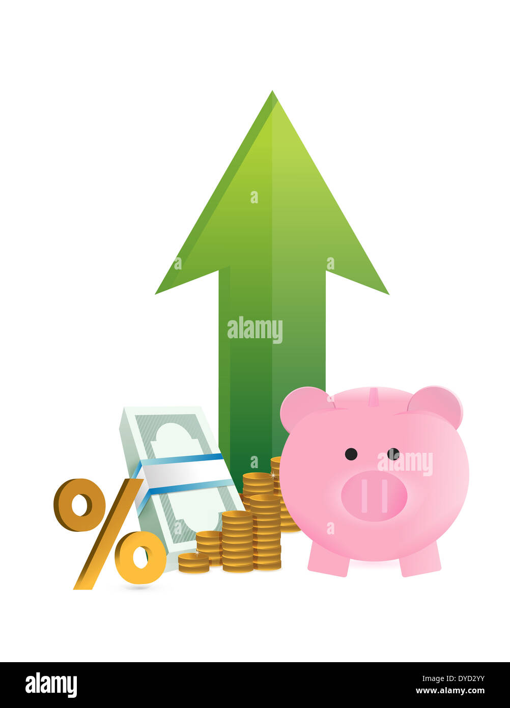 savings going up illustration design over a white background Stock Photo