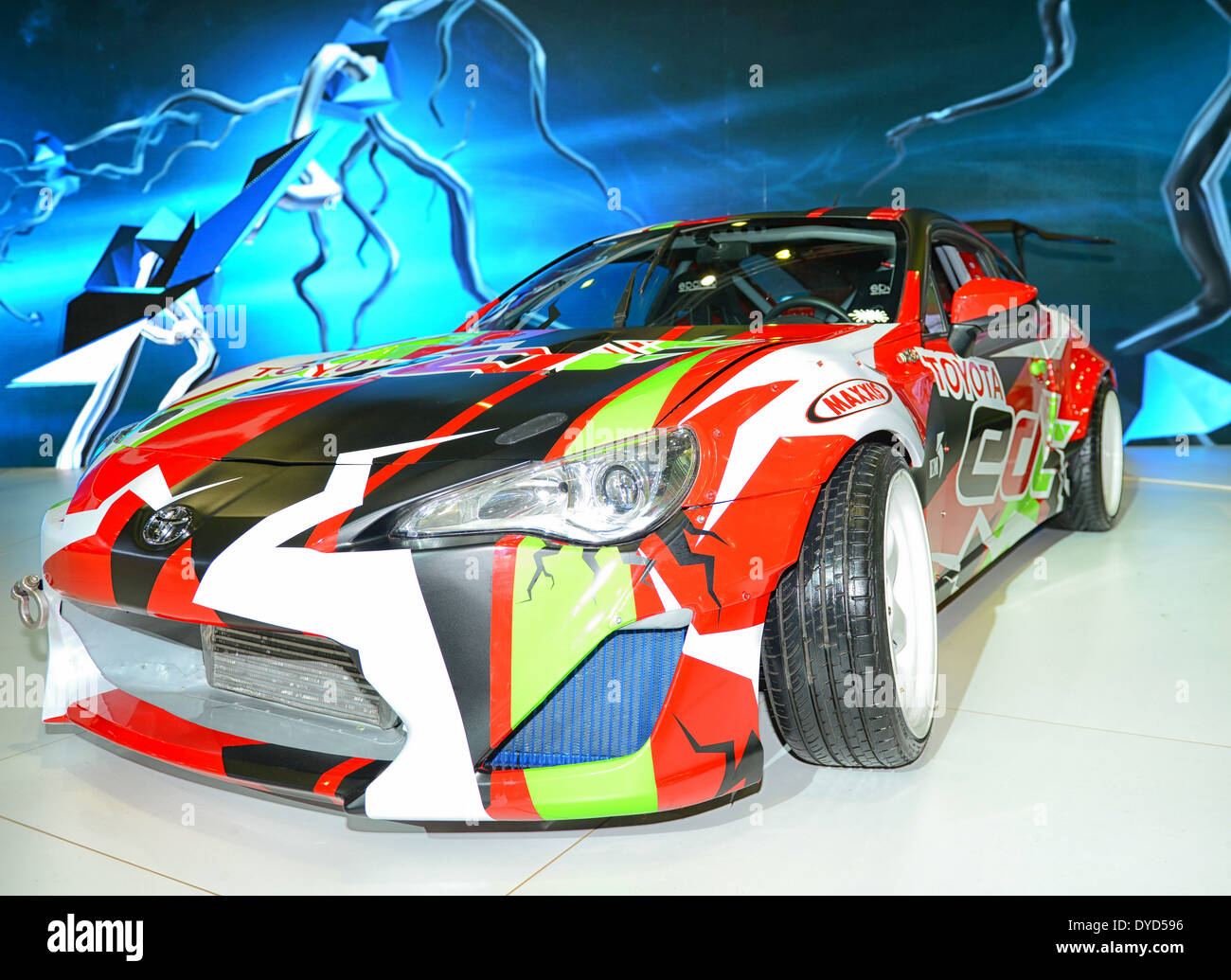 Toyota Racing Car on stand at Dubai Motor Show 2013, UAE Stock Photo