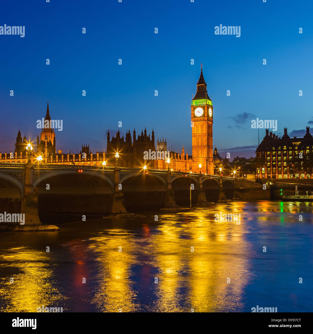 Big Ben at night, London Stock Photo