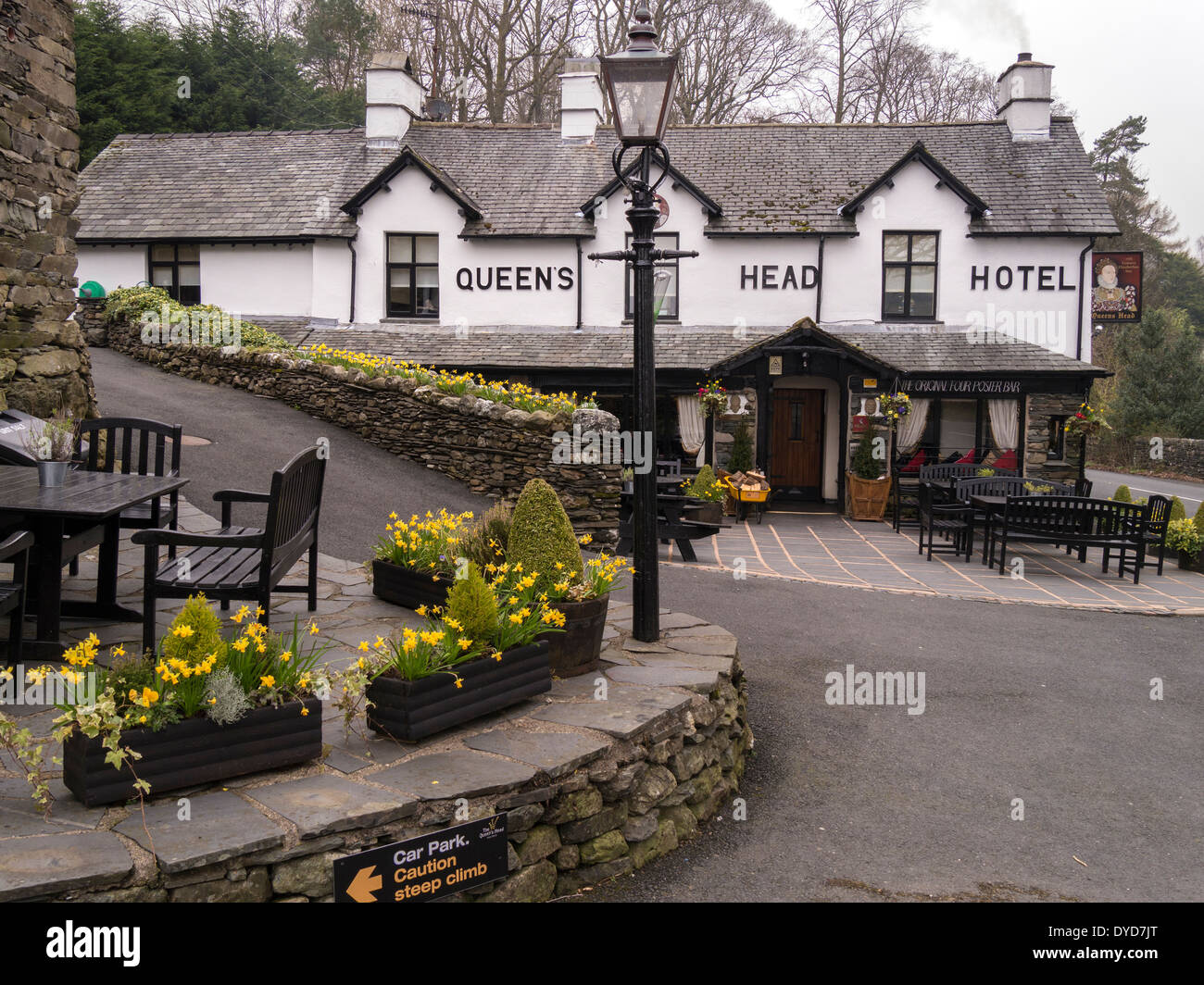 Queens Head Hotel, Troutbeck, English Lake District, Cumbria, England, UK Stock Photo